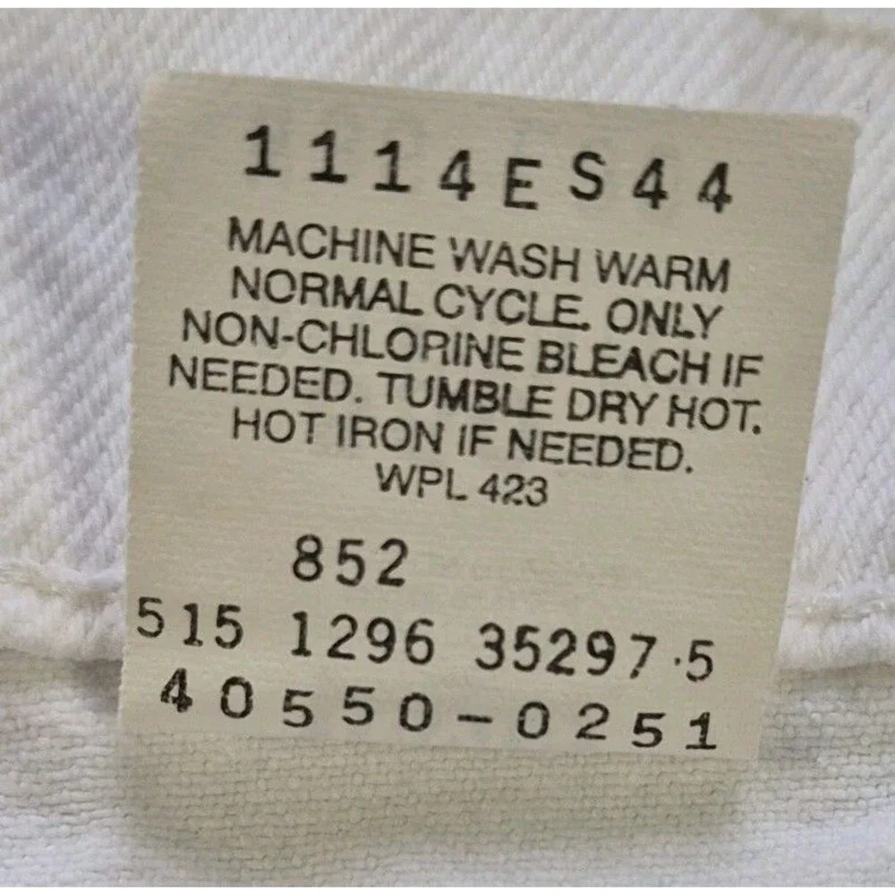 Vth 1996 Levi's 550 White Jeans Mens Size 36x30 Relaxed Slight Taper Made In USA
